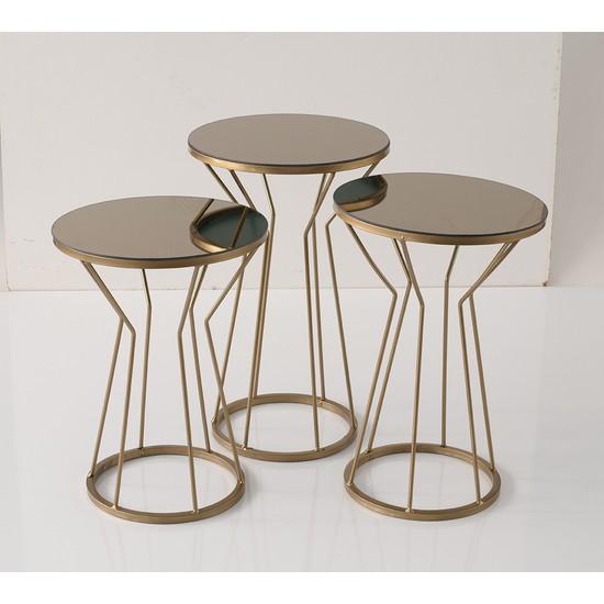 Evart Mobilya Evart Vazo 02 Bronz Ayna Bronz Zigon Sehpa