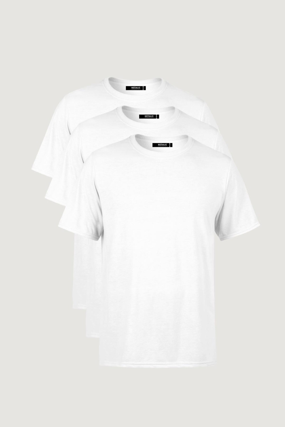 Mmetalic Erkek Çok Renkli T- Shirt Regular Fit Rahat Kesim Bisiklet Yaka 3'lü Basic Tişört Paketi