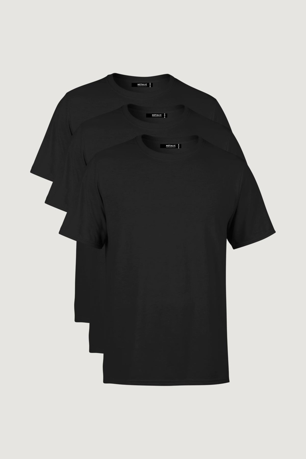 Mmetalic Erkek Çok Renkli T- Shirt Regular Fit Rahat Kesim Bisiklet Yaka 3'lü Basic Tişört Paketi