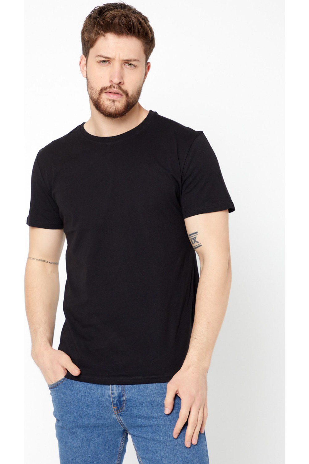 Mmetalic Erkek Çok Renkli T- Shirt Regular Fit Rahat Kesim Bisiklet Yaka 3'lü Basic Tişört Paketi görsel 2