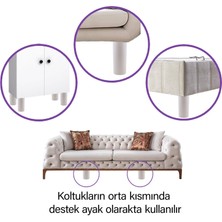 Glaswen 8 Adet Silindir Destek Ayağı 12 cm Beyaz Sert Plastik Gizli Mobilya Kanepe Baza Koltuk Dolap Sehpa Tv Ünitesi Ayağı