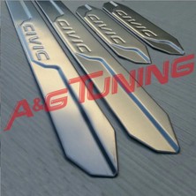 A&G Tuning Honda Civic Fd6 Krom Kapı Eşiği 4 Prç. 2006-2011 P.çelik