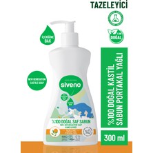 Siveno %100 Doğal Sıvı Kastil Sabun Portakal Yağlı Yoğun Nemlendirici Arındırıcı Bitkisel Vegan 300 ml