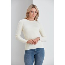 Nurneva Bisiklet Yaka İnce Fitilli Kazak