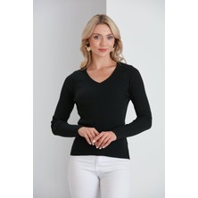 Nurneva V Yaka Basic Kazak Siyah