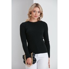 Nurneva Bisiklet Yaka İnce Fitilli Kazak