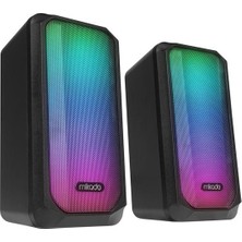 Mikado MD-356 2.0 5WX2CH Rgb Ledli Siyah USB Multimedia Oyuncu Speaker Hoparlör