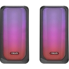 Mikado MD-356 2.0 5WX2CH Rgb Ledli Siyah USB Multimedia Oyuncu Speaker Hoparlör