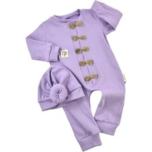 Popshops Baby 706ps Kız Bebek Şapkalı Lila Tulum