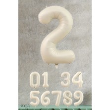 Pekshop Krem Renk 2 Yaş Rakam Folyo Balon 76 cm