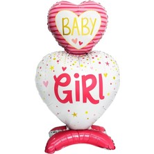 Kidspartim Ayaklı Baby Girl Pembe Folyo Balon 110X65 cm
