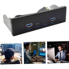 Internet Usb3.2 Type-C 10 Gbps Optik Sürücü Paneli 2x USB Gen2+2x Type-C 3,5 Inç 5,25 Inç Hub 19PIN - C-Port Ön Arka Fiş (Yurt Dışından)