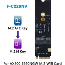 Internet Ngff M.2 A/a+E Anahtar Yuvası - M.2m Anahtar Pcıe Pcı-Express Wifi Kart Adaptörü Nvme Kablosuz Lan Kartı Adaptörü (Yurt Dışından)