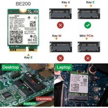 Internet Wıfı 7 BE200 BE200NGW Wifi Kartı + 2 Adet 10DB Anten Bt 5.4 802.11AX Tri-Band M.2 Ngff WIN10/11 Için Kablosuz Ağ Adaptörü (Yurt Dışından)