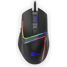 Lenovo Lecoo MS106 Kablolu RGB LED Aydınlatmalı 3200DPI 7 Tuşlu Gaming Mouse Siyah