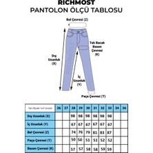 Richmost Geniş Paçalı Ve Yüksek Belli Paçaları Dikişsiz Detaylı Esnek Mom Kadın Kot Pantolon Koyu Mavi Denim