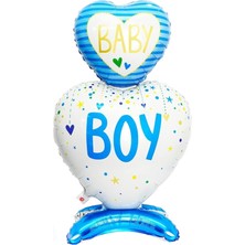 Kidspartim Ayaklı Baby Boy Mavi Folyo Balon 110x65 cm