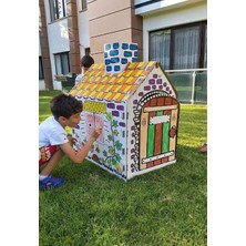 Kolix Büyük Boy Xxl Karton Boyama Evi Eğitici ve Öğretici Oyun Evi Oyun Çadırı