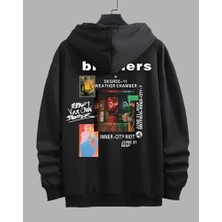 Medinenur Unisex Brothers Baskılı Kapüşonlu Sweatshirt