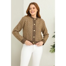 Zirve Kadın Örümcek Desen Yünlü Triko Hırka