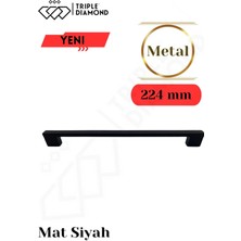 Triple Diamond 224MM Metal Siyah Çekmece Kulpları Dolap Mutfak Mobilya Kulpu 1 Adet ( 22.4 cm )