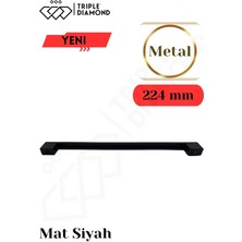 Triple Diamond 224MM Metal Siyah Çekmece Kulpları Dolap Mutfak Mobilya Kulpu 1 Adet ( 22.4 cm )