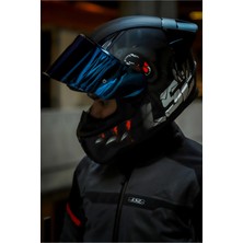 LS2 Rapıd 2 Clawn Mat Siyah-Gri-Kırmızı Kask - Blue Vizör - Yeni Sezon