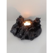 HD Marketim Buda Heykeli Biblo Reçine Mumluk Işık LED Yoda Ev Ofis Masa Dekor Süs