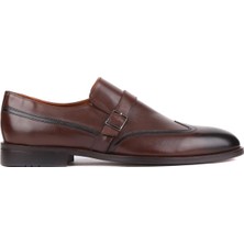 Shoetyle - Kahverengi Deri Tokalı Erkek Klasik Ayakkabı 250-401