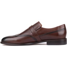 Shoetyle - Kahverengi Deri Tokalı Erkek Klasik Ayakkabı 250-401