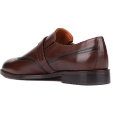 Shoetyle - Kahverengi Deri Tokalı Erkek Klasik Ayakkabı 250-401