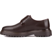 Shoetyle - Kahverengi Deri Bağcıklı Erkek Klasik Ayakkabı 250-2013