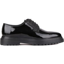 Shoetyle - Siyah Rugan Deri Bağcıklı Erkek Klasik Ayakkabı 250-2013