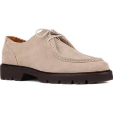Shoetyle - Bej Süet Deri Bağcıklı Erkek Günlük Ayakkabı 250-1617