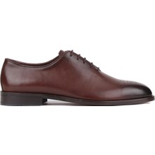 Shoetyle - Kahverengi Deri Bağcıklı Erkek Klasik Ayakkabı 250-5001