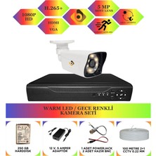 Bycam 1 Kameralı Gece Renkli Full Hd 1080P Kamera Seti 250 GB Harddisk -1K0D