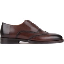 Shoetyle - Kahverengi Deri Bağcıklı Erkek Klasik Ayakkabı 250-450