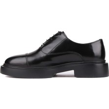 Shoetyle - Siyah Açma Deri Bağcıklı Erkek Klasik Ayakkabı 250-2014