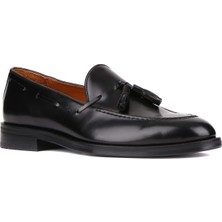 Shoetyle - Siyah Açma Deri Püsküllü Erkek Klasik Ayakkabı 250-7951