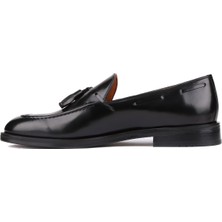 Shoetyle - Siyah Açma Deri Püsküllü Erkek Klasik Ayakkabı 250-7951