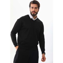 Günay Erkek V Yaka Yün Kazak 5000 Siyah