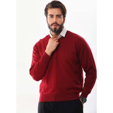 Günay Erkek V Yaka Yün Kazak 5000 Kırmızı