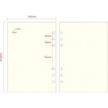 Qisem 1 A5 6 Delikli Gevşek Yapraklı Kitap Iç Çekirdeği-A5 Nokta Vuruşlu (Yurt Dışından)