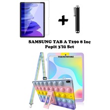 TEKNETSTORE Samsung Galaxy Tab A T290 8 Inç 2019 Uyumlu Kılıf Popit Askılı Standlı Koruyucu Eğlenceli 3'lü Set