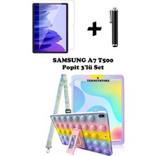 TEKNETSTORE Samsung Galaxy Tab A7 T500 T505 10.4 Uyumlu Kılıf Popit Askılı Standlı Koruyucu Eğlenceli 3'lü Set