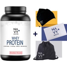 Navy Plus Nutrition 2300 gr Whey Protein Tozu Çilek Aromalı + Çanta + Boyunluk Bere + Havlu