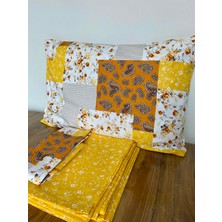 Akça Ev Patchwork Desen %100 Pamuk Tek Kişilik Çarşaf ve Yastık Kılıfı