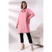 Ladies Yakası Kurdela Bağlamalı Tunik 21049 K.pudra