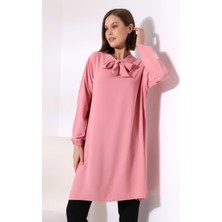 Ladies Yakası Kurdela Bağlamalı Tunik 21049 K.pudra