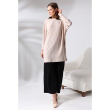 Ladies Bürümcük Kumaş Salaş Tunik 21124 Taş